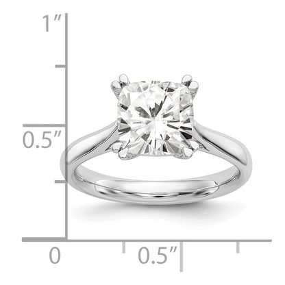 14k White Gold 2.5 carat (8.00mm) 4-Prong Cushion-cut Solitaire Engagement Ring Mounting