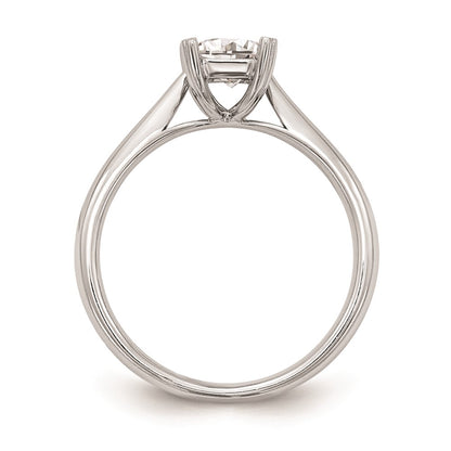 14k White Gold 1 carat (7x5mm) 4-Prong Emerald-cut Solitaire Engagement Ring Mounting