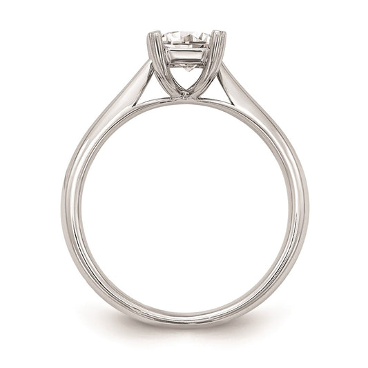 14k White Gold 1 carat (7x5mm) 4-Prong Emerald-cut Solitaire Engagement Ring Mounting