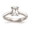 14k White Gold 1 carat (7x5mm) 4-Prong Emerald-cut Solitaire Engagement Ring Mounting