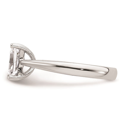 14k White Gold 1.25 carat (7.5x5.5mm) 4-Prong Emerald-cut Solitaire Engagement Ring Mounting