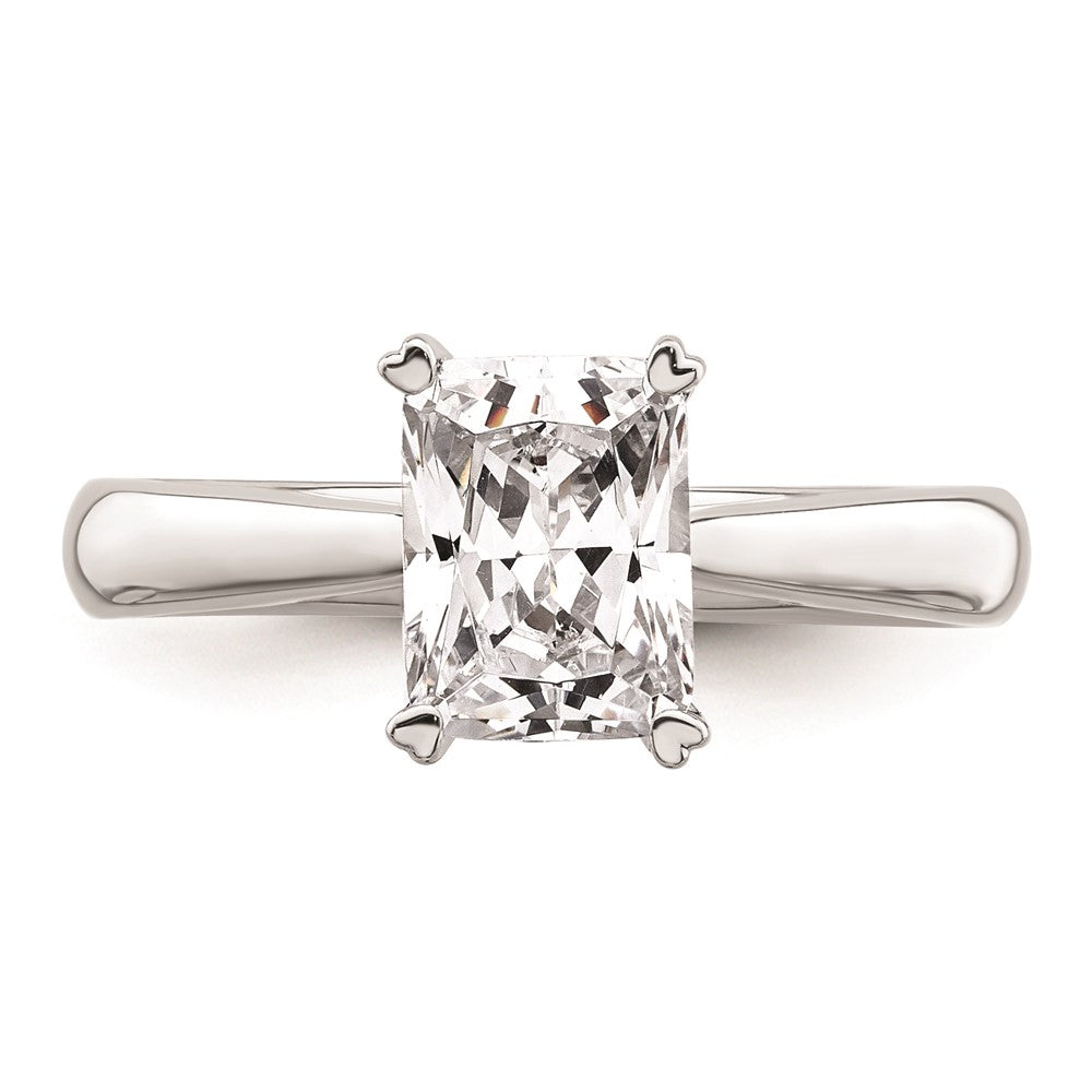 14k White Gold 1.25 carat (7.5x5.5mm) 4-Prong Emerald-cut Solitaire Engagement Ring Mounting