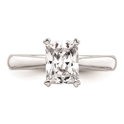 14k White Gold 1.25 carat (7.5x5.5mm) 4-Prong Emerald-cut Solitaire Engagement Ring Mounting