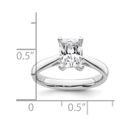 14k White Gold 1.25 carat (7.5x5.5mm) 4-Prong Emerald-cut Solitaire Engagement Ring Mounting