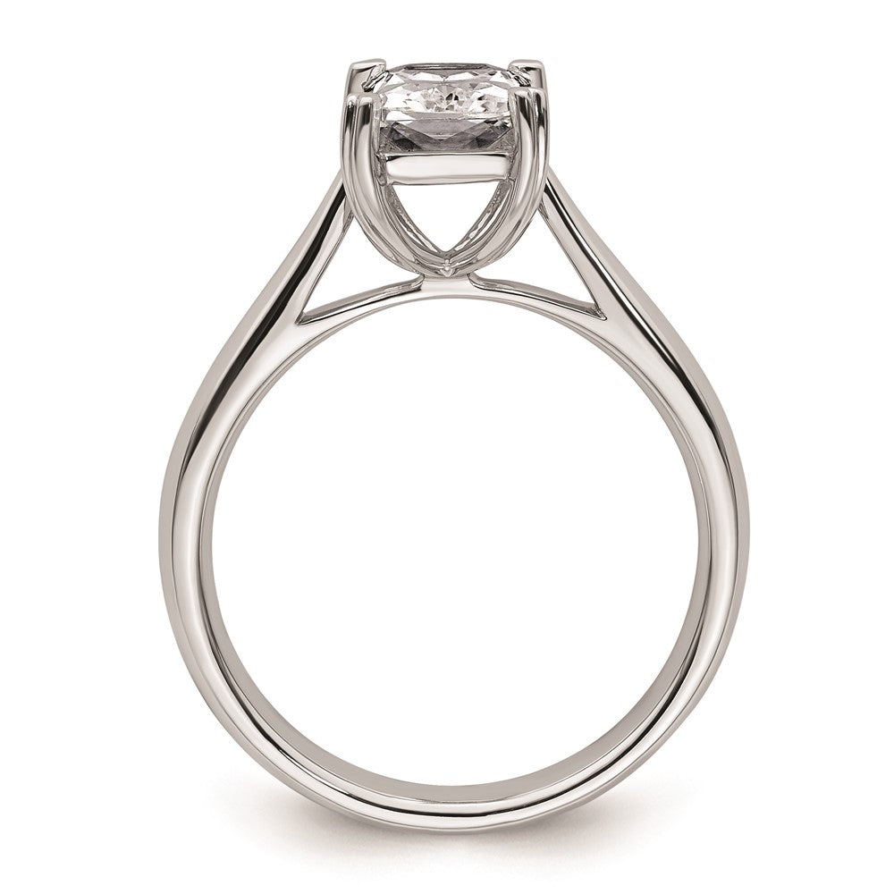 14k White Gold 1.5 carat (8x6mm) 4-Prong Emerald-cut Solitaire Engagement Ring Mounting