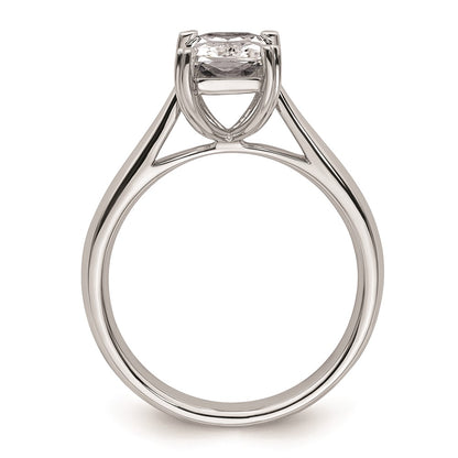 14k White Gold 1.5 carat (8x6mm) 4-Prong Emerald-cut Solitaire Engagement Ring Mounting