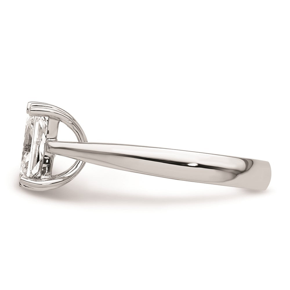 14k White Gold 1.5 carat (8x6mm) 4-Prong Emerald-cut Solitaire Engagement Ring Mounting