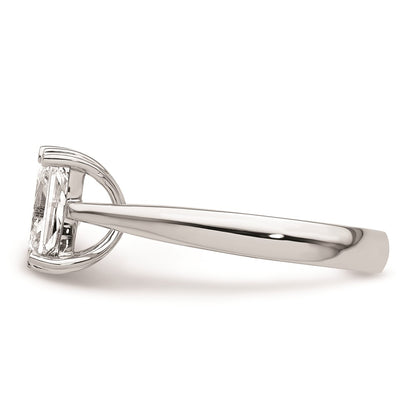 14k White Gold 1.5 carat (8x6mm) 4-Prong Emerald-cut Solitaire Engagement Ring Mounting