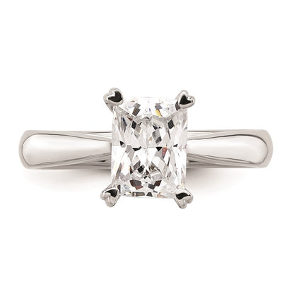 14k White Gold 1.5 carat (8x6mm) 4-Prong Emerald-cut Solitaire Engagement Ring Mounting