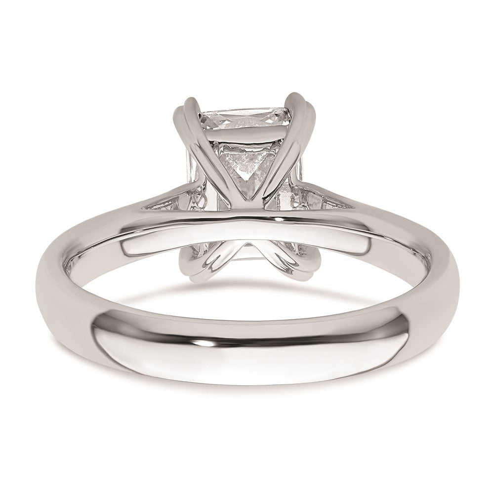 14k White Gold 1.5 carat (8x6mm) 4-Prong Emerald-cut Solitaire Engagement Ring Mounting