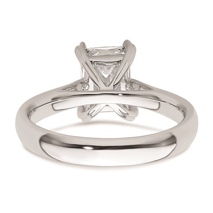 14k White Gold 1.5 carat (8x6mm) 4-Prong Emerald-cut Solitaire Engagement Ring Mounting