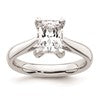 14k White Gold 1.5 carat (8x6mm) 4-Prong Emerald-cut Solitaire Engagement Ring Mounting