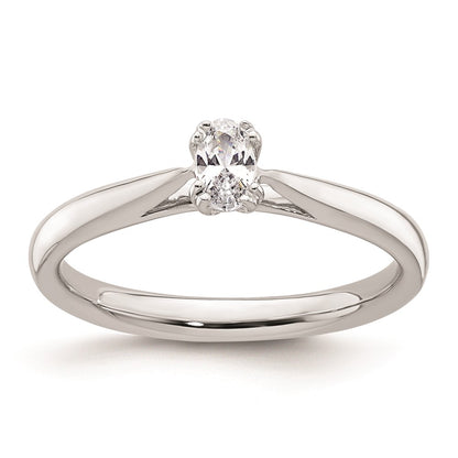 14k White Gold 1/3 carat (5.5x3.5mm) 4-Prong Oval Solitaire Engagement Ring Mounting