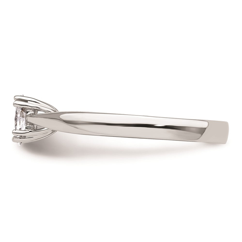 14k White Gold 1/2 carat (6x4mm) 4-Prong Oval Solitaire Engagement Ring Mounting