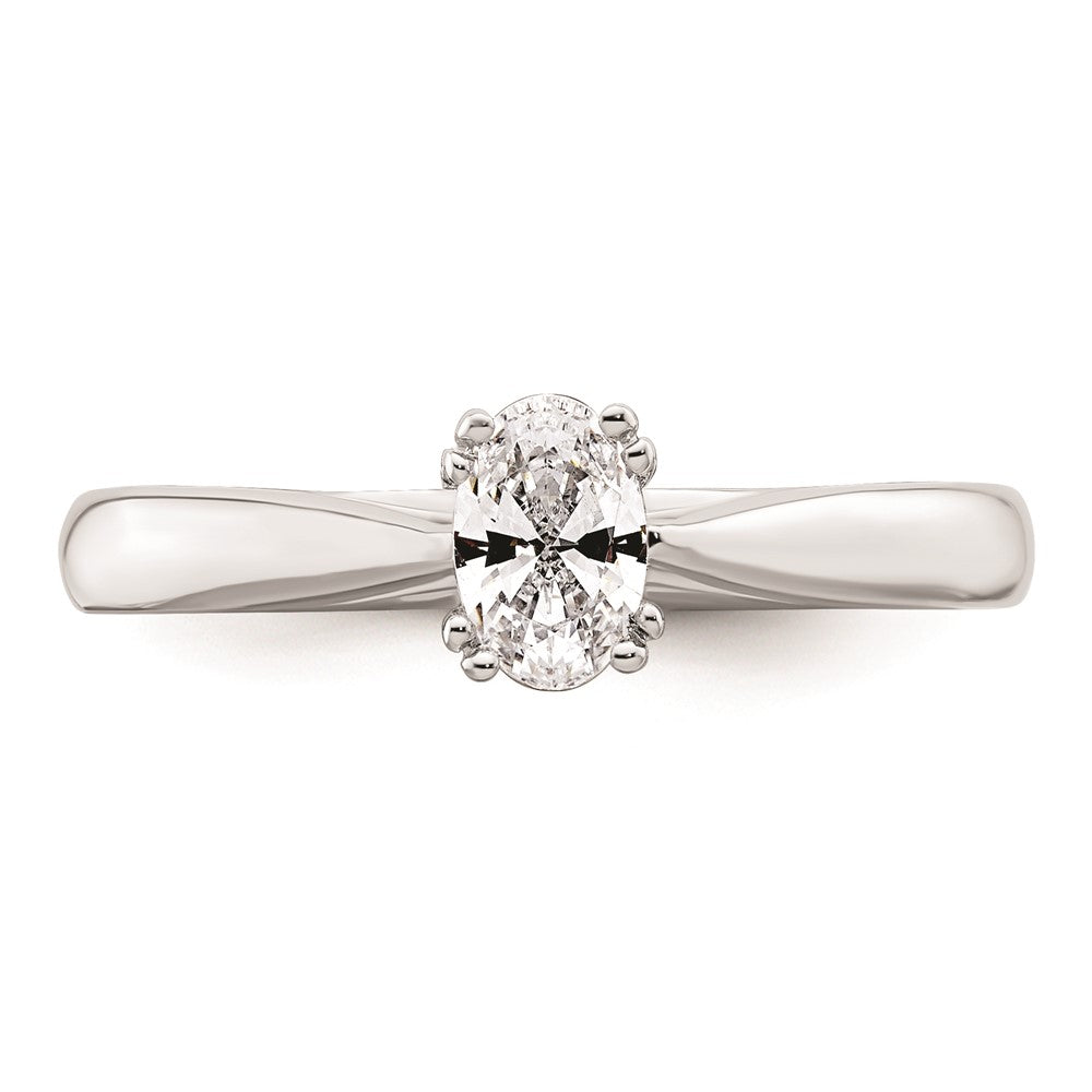 14k White Gold 1/2 carat (6x4mm) 4-Prong Oval Solitaire Engagement Ring Mounting