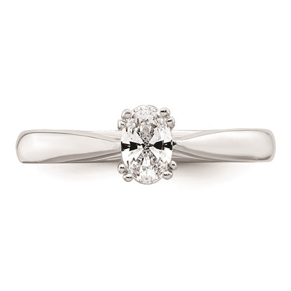 14k White Gold 1/2 carat (6x4mm) 4-Prong Oval Solitaire Engagement Ring Mounting
