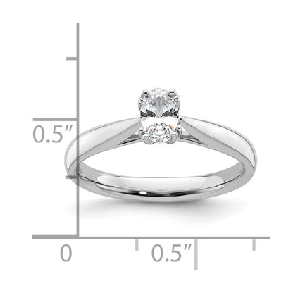 14k White Gold 1/2 carat (6x4mm) 4-Prong Oval Solitaire Engagement Ring Mounting