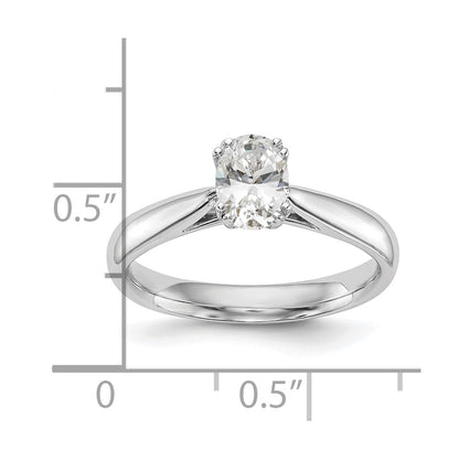 14k White Gold 1 carat (7x5mm) 4-Prong Oval Solitaire Engagement Ring Mounting