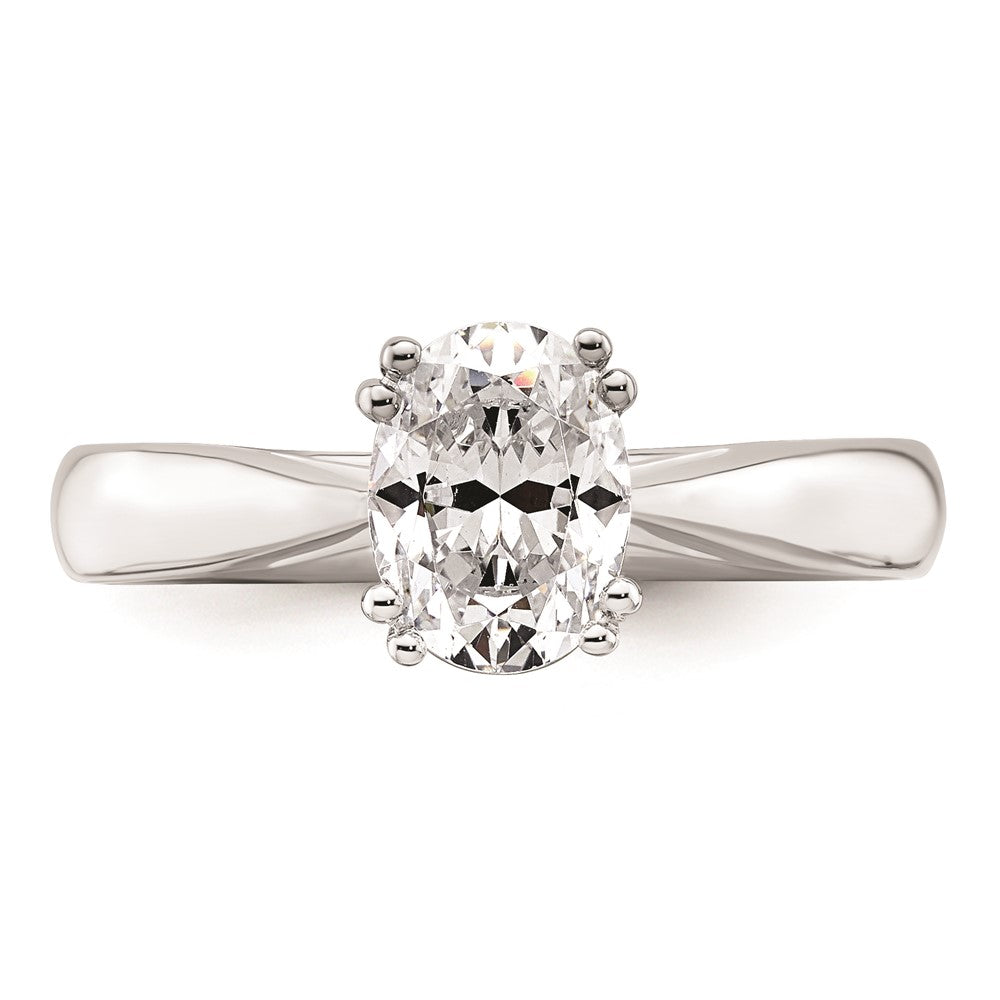 14k White Gold 1.25 carat (7.5x5.5mm) 4-Prong Oval Solitaire Engagement Ring Mounting