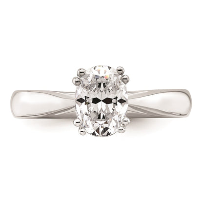 14k White Gold 1.25 carat (7.5x5.5mm) 4-Prong Oval Solitaire Engagement Ring Mounting