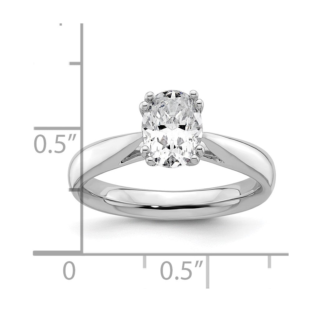 14k White Gold 1.25 carat (7.5x5.5mm) 4-Prong Oval Solitaire Engagement Ring Mounting