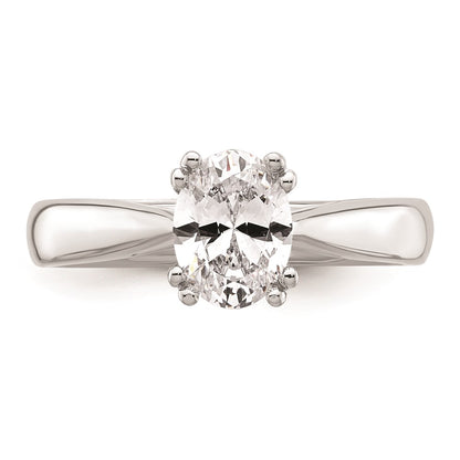 14k White Gold 1.5 carat (8x6mm) 4-Prong Oval Solitaire Engagement Ring Mounting
