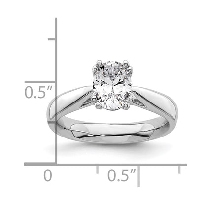 14k White Gold 1.5 carat (8x6mm) 4-Prong Oval Solitaire Engagement Ring Mounting