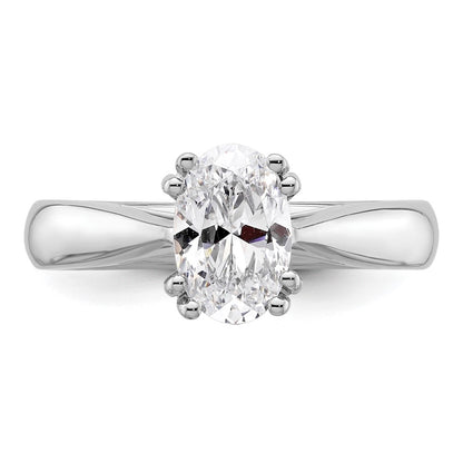 14k White Gold 2 carat (8.5x6.5mm) 4-Prong Oval Solitaire Engagement Ring Mounting
