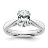 14k White Gold 2 carat (8.5x6.5mm) 4-Prong Oval Solitaire Engagement Ring Mounting