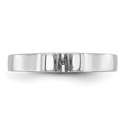14k White Gold Peg Set 3.00mm Wide Solitaire Engagement Ring Mounting