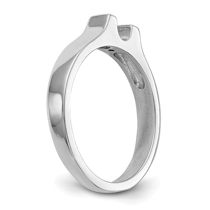 14k White Gold Peg Set 3.00mm Wide Solitaire Engagement Ring Mounting