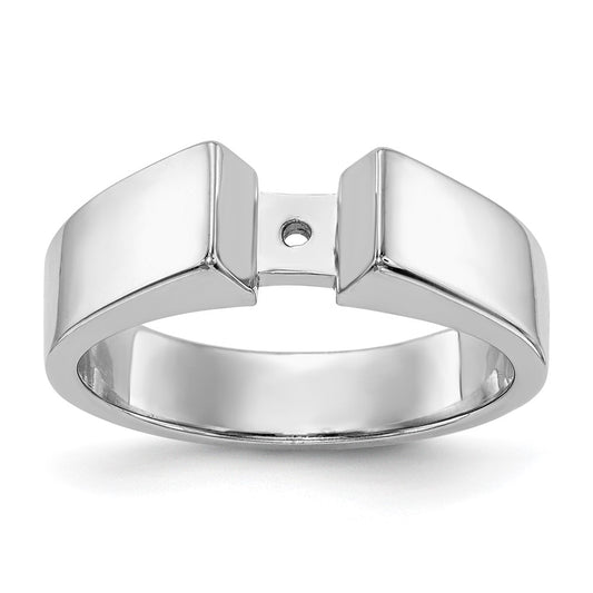 14k White Gold Peg Set 5.5mm Wide Solitaire Engagement Ring Mounting