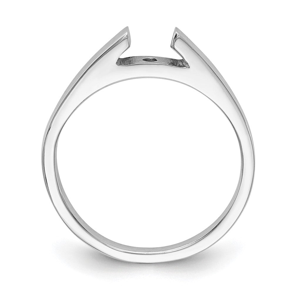 14k White Gold Peg Set 2.4mm Wide Solitaire Engagement Ring Mounting