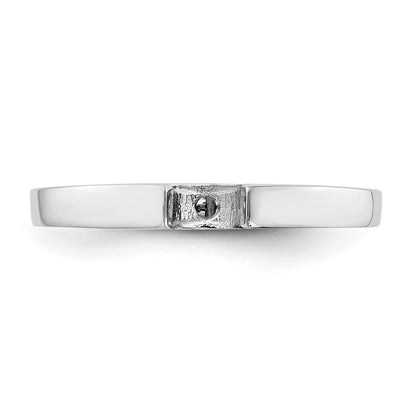14k White Gold Peg Set 2.4mm Wide Solitaire Engagement Ring Mounting