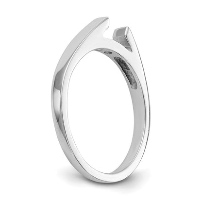 14k White Gold Peg Set 2.4mm Wide Solitaire Engagement Ring Mounting