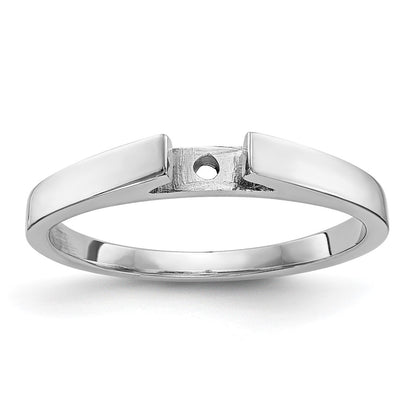 14k White Gold Peg Set 2.4mm Wide Solitaire Engagement Ring Mounting