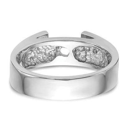 14k White Gold Peg Set 5.5mm Wide Solitaire Engagement Ring Mounting