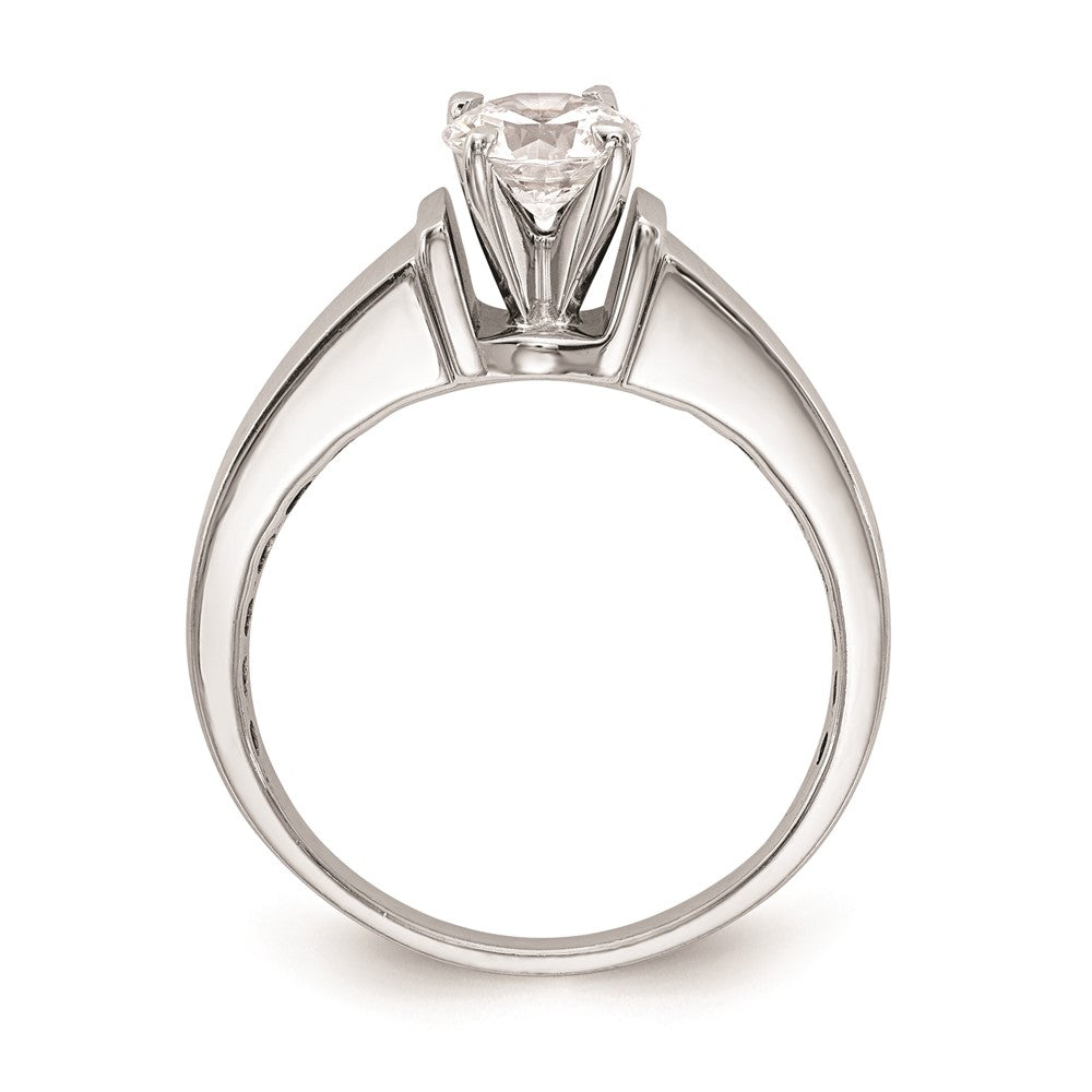14k White Gold Peg Set 4.3mm Wide Solitaire Engagement Ring Mounting