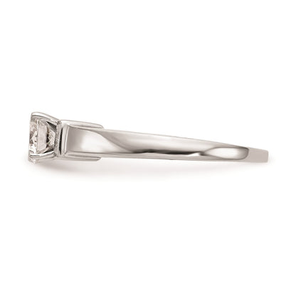 14k White Gold Peg Set 4.3mm Wide Solitaire Engagement Ring Mounting