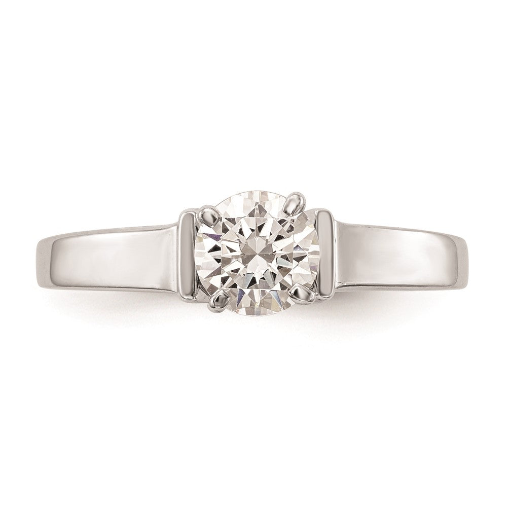 14k White Gold Peg Set 4.3mm Wide Solitaire Engagement Ring Mounting