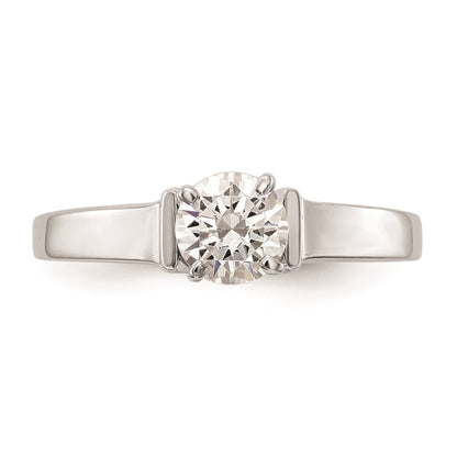 14k White Gold Peg Set 4.3mm Wide Solitaire Engagement Ring Mounting