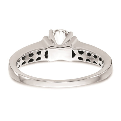 14k White Gold Peg Set 4.3mm Wide Solitaire Engagement Ring Mounting