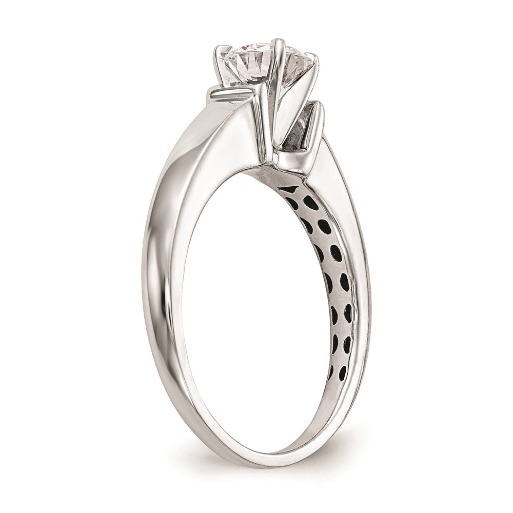 14k White Gold Peg Set 4.3mm Wide Solitaire Engagement Ring Mounting