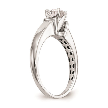 14k White Gold Peg Set 4.3mm Wide Solitaire Engagement Ring Mounting