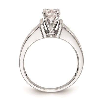 14k White Gold Peg Set 5.00mm Wide Solitaire Engagement Ring Mounting