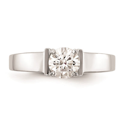 14k White Gold Peg Set 5.00mm Wide Solitaire Engagement Ring Mounting