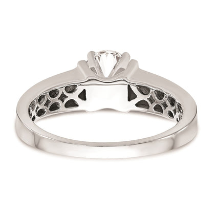 14k White Gold Peg Set 5.00mm Wide Solitaire Engagement Ring Mounting