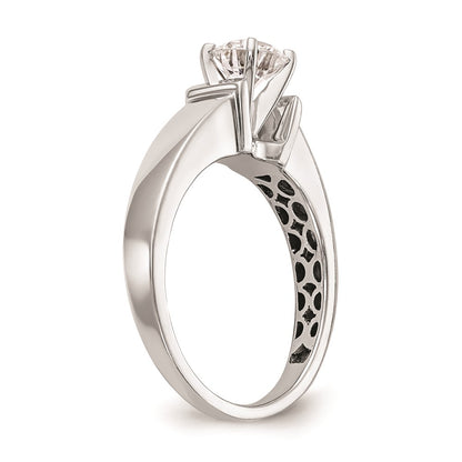 14k White Gold Peg Set 5.00mm Wide Solitaire Engagement Ring Mounting