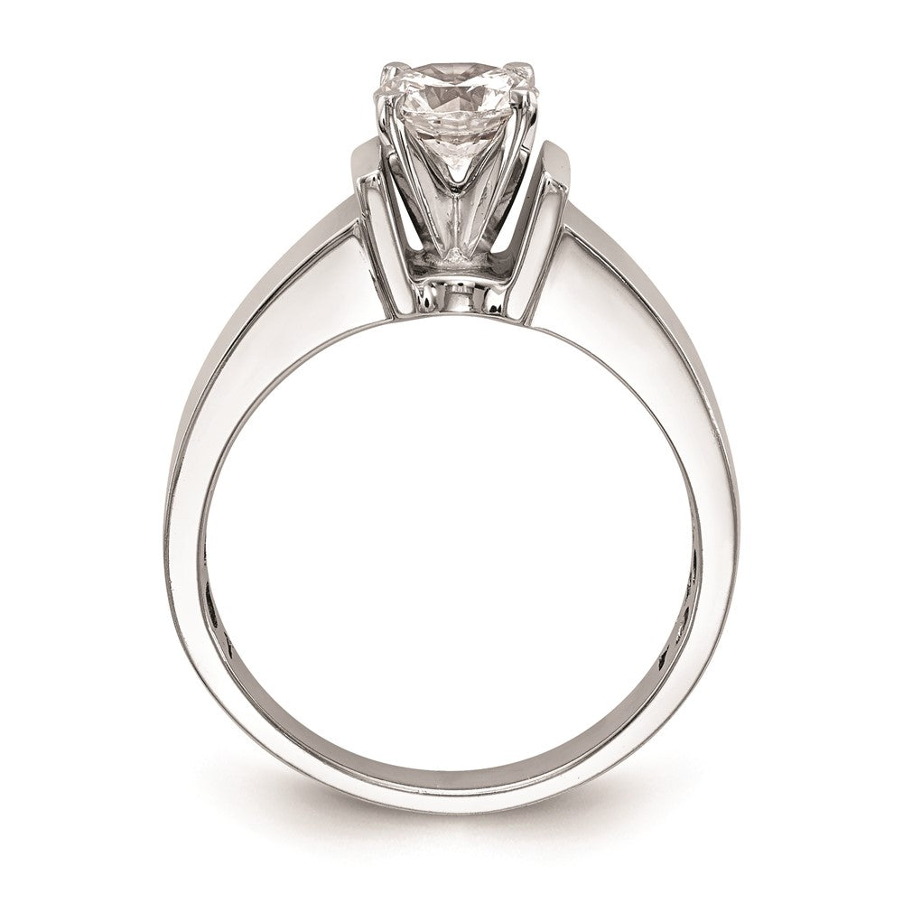 14k White Gold Peg Set 5.5mm Wide Solitaire Engagement Ring Mounting