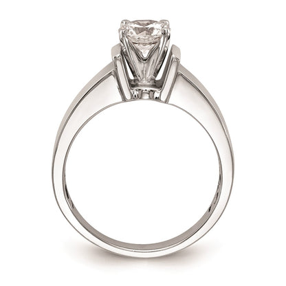 14k White Gold Peg Set 5.5mm Wide Solitaire Engagement Ring Mounting